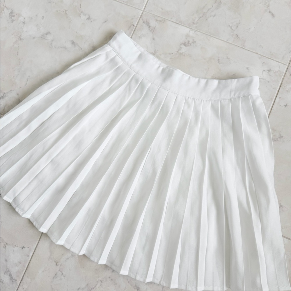 NEW White Pleated Schoolgirl Mini Skirt Women Small (S)